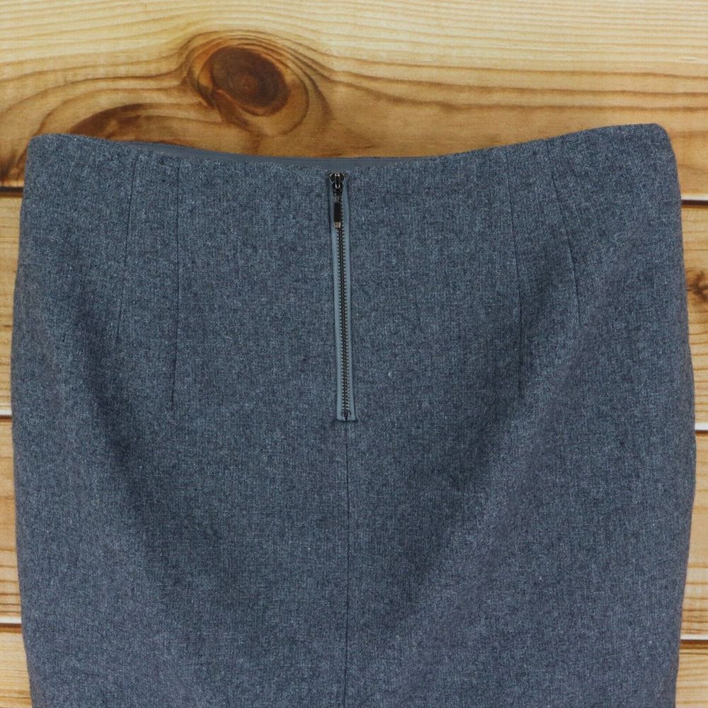 Kenar Pencil Skirt Womens 10 Gray Heathered Wool Lined Zip Closure‎ Knee Length - Picture 4 of 6